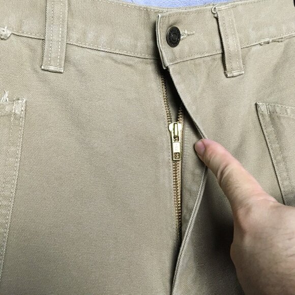 Blaklader Mens Cargo Work Pants size 42x32 Brown Thick‎ Canvas Pockets Trades - Picture 12 of 16